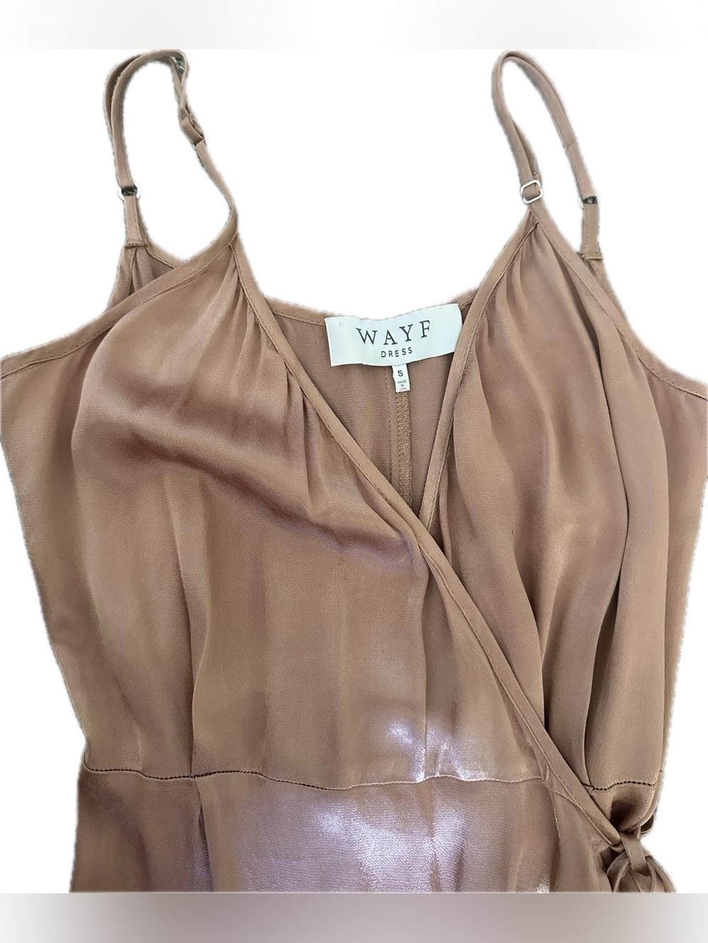 WAYF Tegan Satin Wrap Dress - Picture 8 of 9